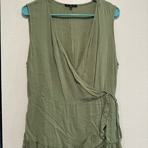 Staccato Olive Green Wrap Tank Top